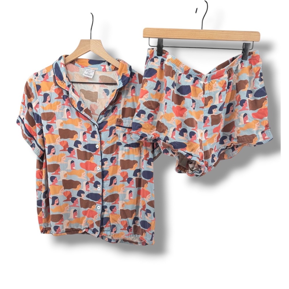 Nightire Pajama Set Wonderful Women Print Large Limited Edition Organic Bamboo